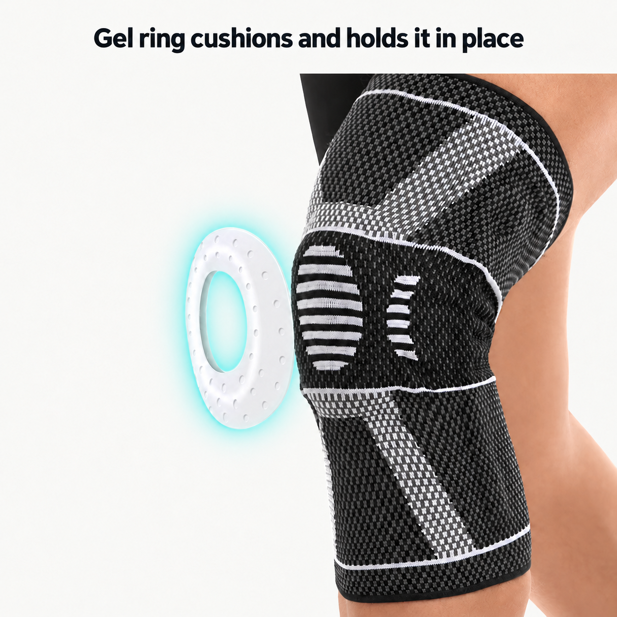 Silicone gel ring around the kneecap